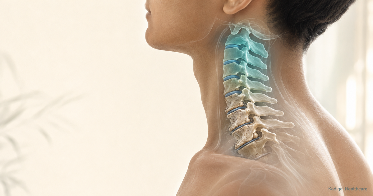 Diagram comparing cervical spondylosis vs spondylitis in the neck