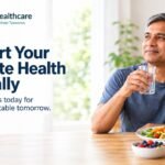 Man supporting prostate health with prostate health diet and natural support