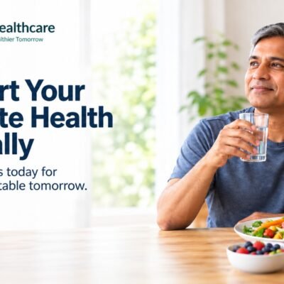 Man supporting prostate health with prostate health diet and natural support