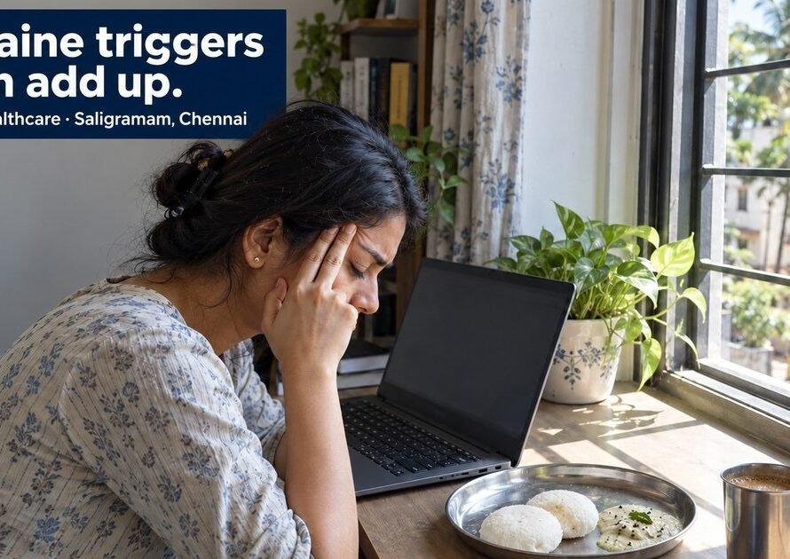 Migraine triggers and causes, including stress, heat, poor sleep and skipped meals